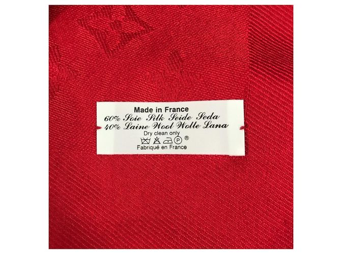 LOUIS VUITTON Sciarpa in lana e seta Monogram con frange per donna Rossa Rosso - vista 12