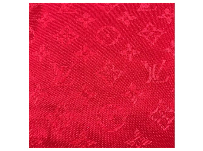 LOUIS VUITTON Sciarpa in lana e seta Monogram con frange per donna Rossa Rosso - vista 4