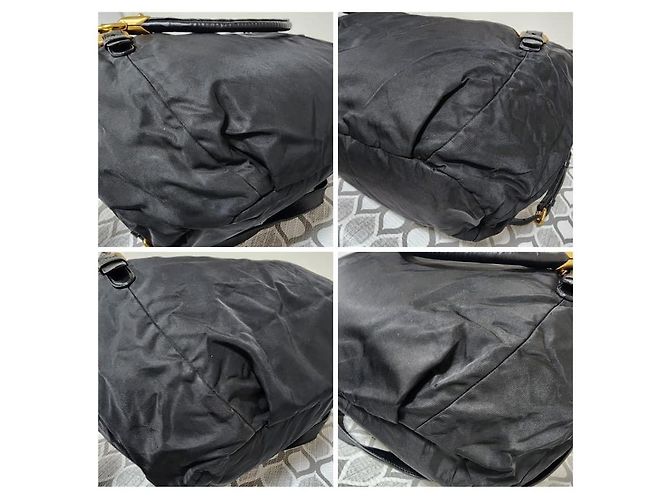Borsa a mano Prada in nylon con manico superiore in jacquard nero - vista 12