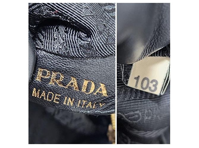 Borsa a mano Prada in nylon con manico superiore in jacquard nero - vista 3