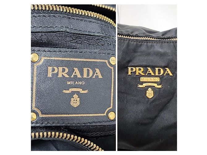 Borsa a mano Prada in nylon con manico superiore in jacquard nero - vista 4