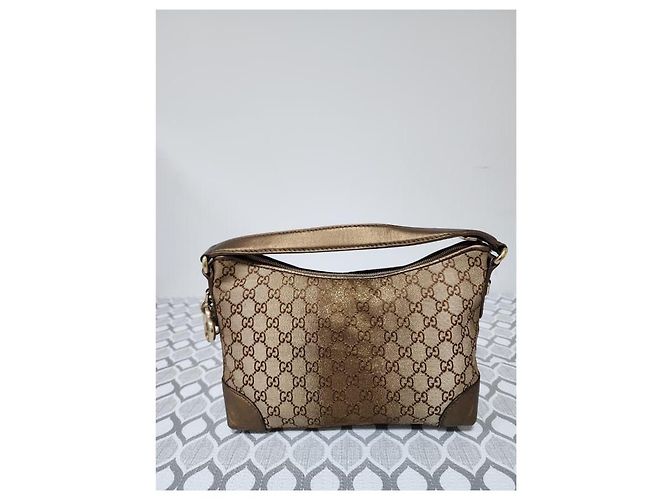 Borsa Hobo in Tela GG Cuore Bit Gucci Marrone - vista 12