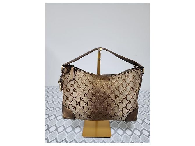 Borsa Hobo in Tela GG Cuore Bit Gucci Marrone - vista 13