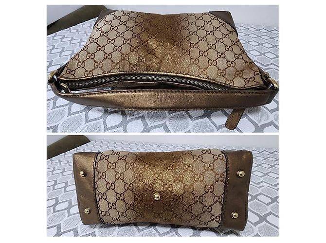 Borsa Hobo in Tela GG Cuore Bit Gucci Marrone - vista 6