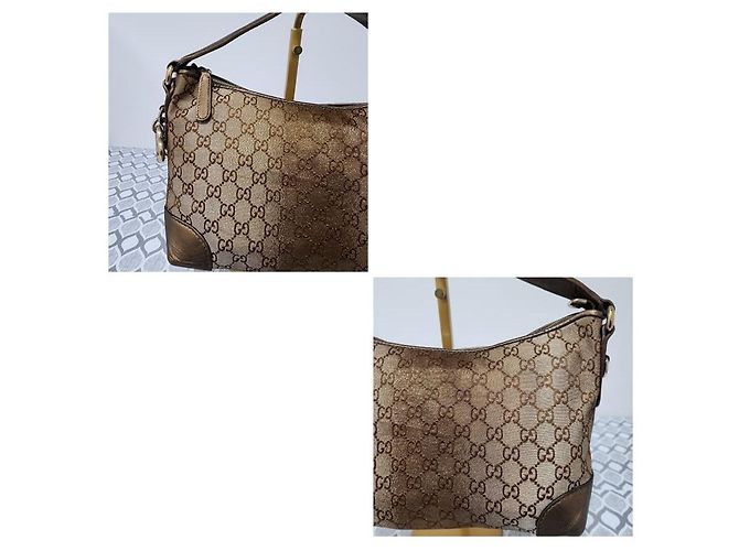 Borsa Hobo in Tela GG Cuore Bit Gucci Marrone - vista 8
