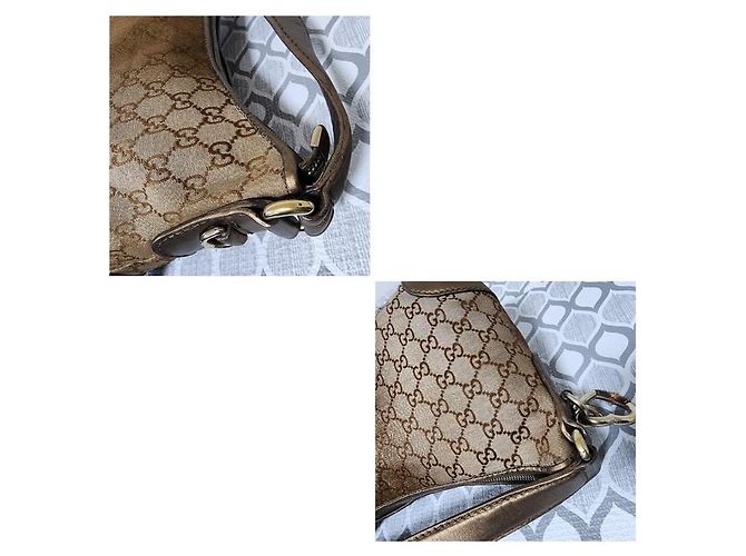 Borsa Hobo in Tela GG Cuore Bit Gucci Marrone - vista 9