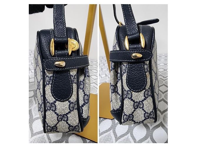 Borsa a tracolla Gucci GG in tela Beige/Nero - vista 6