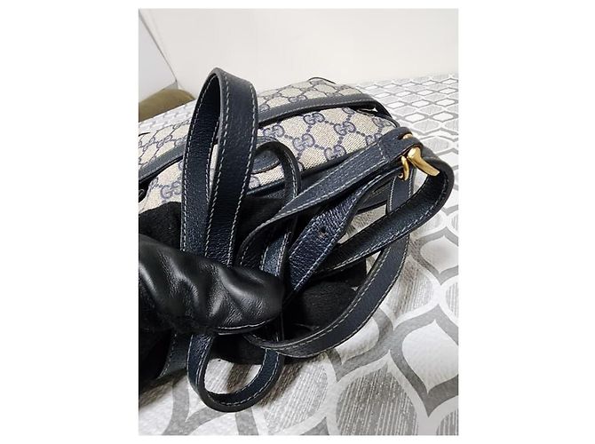 Borsa a tracolla Gucci GG in tela Beige/Nero - vista 7