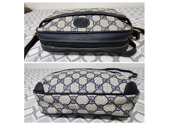 Borsa a tracolla Gucci GG in tela Beige/Nero - vista 8