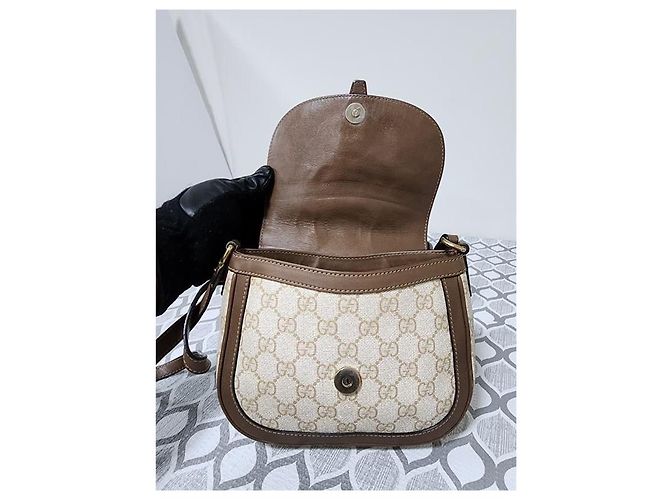 Borsa a Spalla/Crossbody Gucci GG Supreme Marrone/Crema Crudo - vista 10