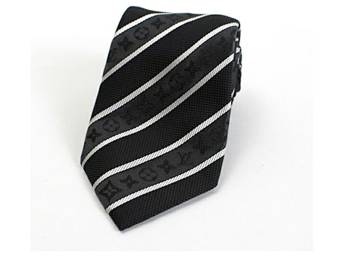Corbata de seda Monogram Stripe LOUIS VUITTON para hombre Castaño - vista 2