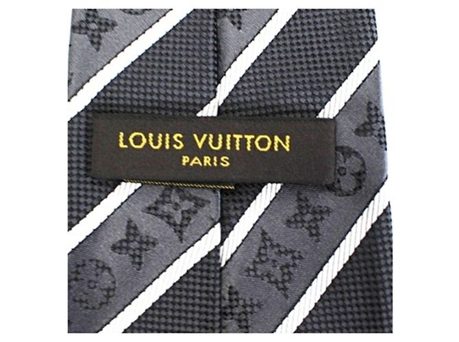 Corbata de seda Monogram Stripe LOUIS VUITTON para hombre Castaño - vista 4