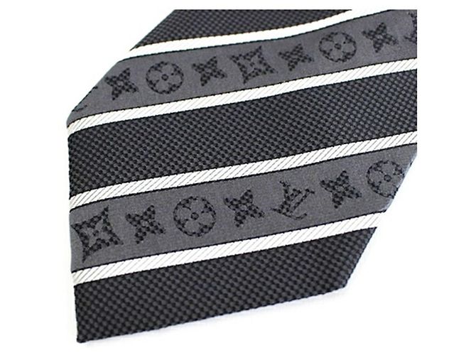 Corbata de seda Monogram Stripe LOUIS VUITTON para hombre Castaño - vista 7