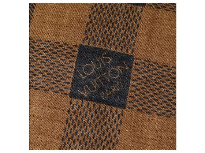 LOUIS VUITTON Sciarpa Grande in Lana/Seta Masai Check Marrone Nero - vista 2