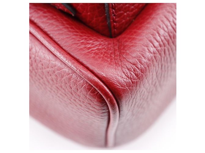 Mochila GUCCI Soho em couro vermelho com corrente entrelaçada para mulheres - vista 4