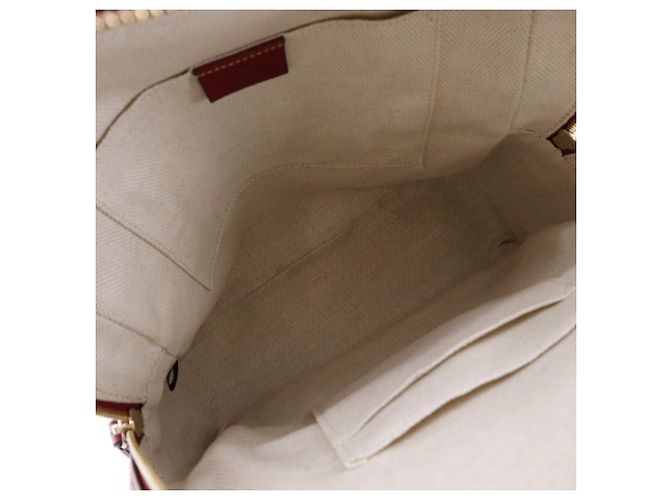Mochila GUCCI Soho em couro vermelho com corrente entrelaçada para mulheres - vista 6