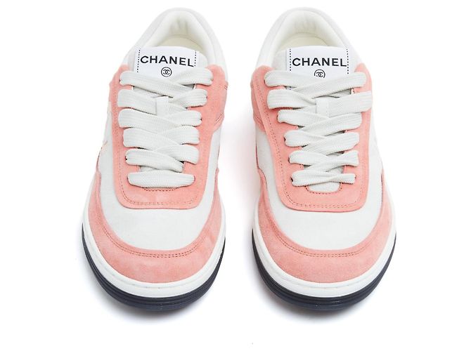 Chanel 2024 Sneakers CC Bianchi Rosa EU38 Resort Camoscio Rosa UK5 US7.5 NIB - vista 2