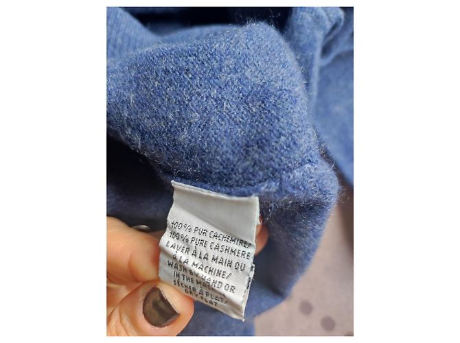 Daniel Crémieux Herren Cashmere Pullover mit Polo Kragen Blau Gr 42 - Ansicht 4