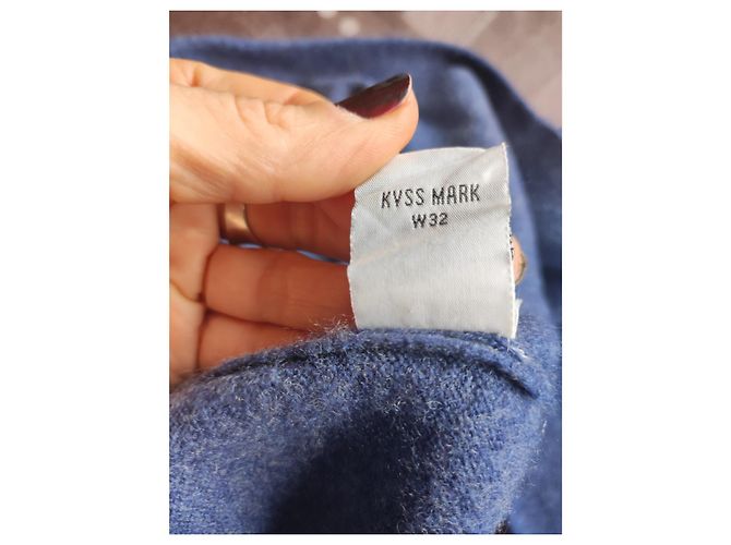 Daniel Crémieux Herren Cashmere Pullover mit Polo Kragen Blau Gr 42 - Ansicht 5