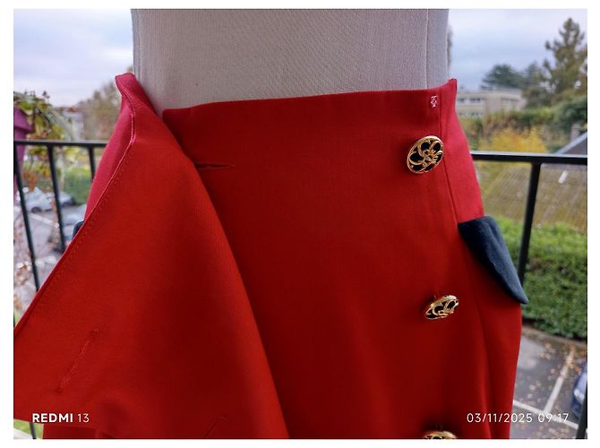 Falda envolvente Moschino Cheap And Chic lana negro rojo Roja - vista 5