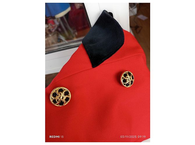 Falda envolvente Moschino Cheap And Chic lana negro rojo Roja - vista 8