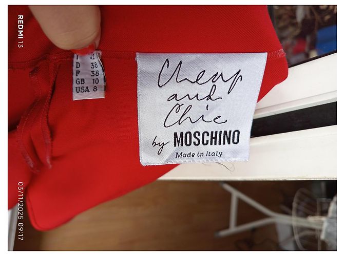 Falda envolvente Moschino Cheap And Chic lana negro rojo Roja - vista 9