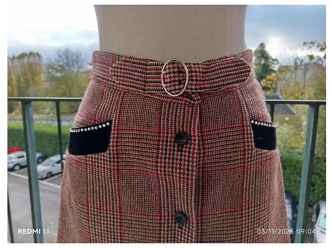Falda Miu Miu de lana con bolsillos de terciopelo Swarovski Multicolor - vista 2
