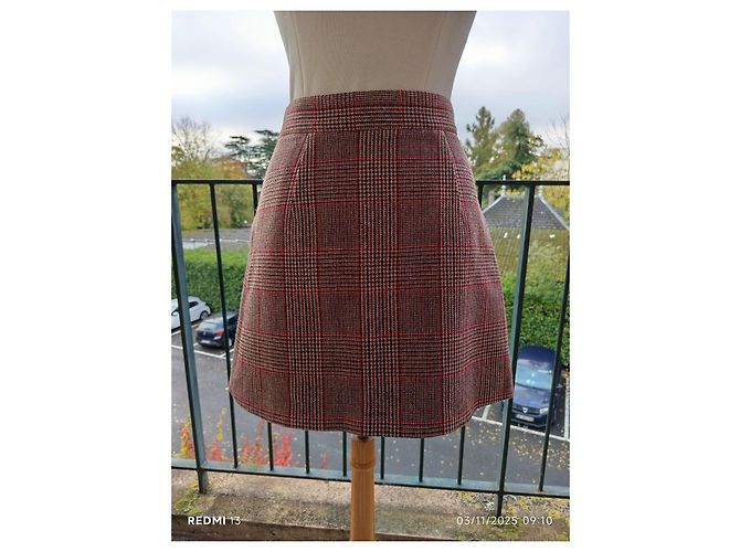 Falda Miu Miu de lana con bolsillos de terciopelo Swarovski Multicolor - vista 6