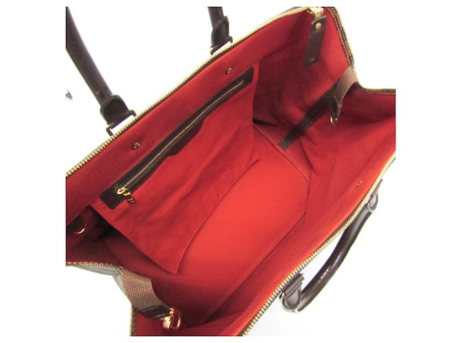 Borsa Boston Damier Greenwich PM Louis Vuitton per uomini e donne Ebano Marrone - vista 3
