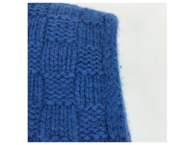 LOUIS VUITTON Sciarpa Helsinki con etichetta in pelle Cashmere Uomo Blu - vista 4