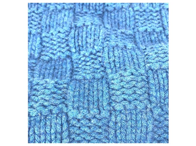 LOUIS VUITTON Sciarpa Helsinki con etichetta in pelle Cashmere Uomo Blu - vista 5