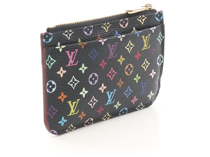 Billetera Pochette Cle de Louis Vuitton con monedero Negro Roja Multicolor - vista 2
