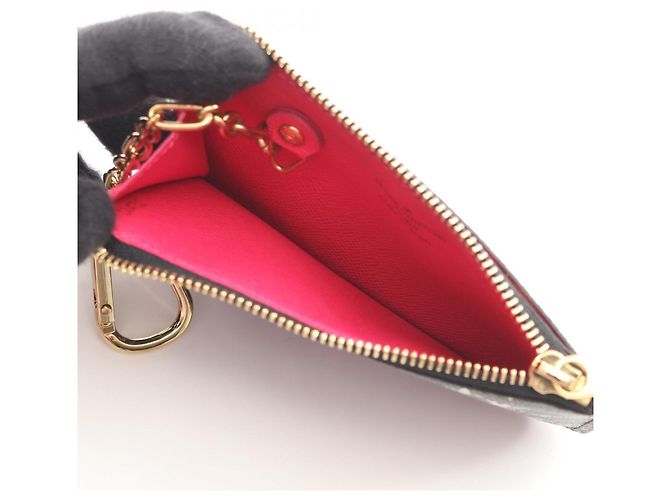 Billetera Pochette Cle de Louis Vuitton con monedero Negro Roja Multicolor - vista 3