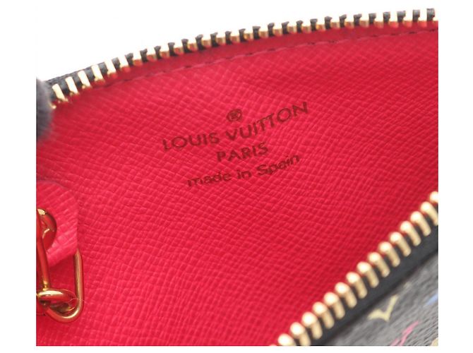 Billetera Pochette Cle de Louis Vuitton con monedero Negro Roja Multicolor - vista 4