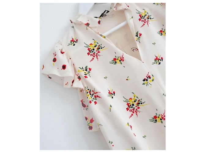 Blusa de cuello con volantes floral Louis Vuitton Resort 2017 Crudo - vista 2