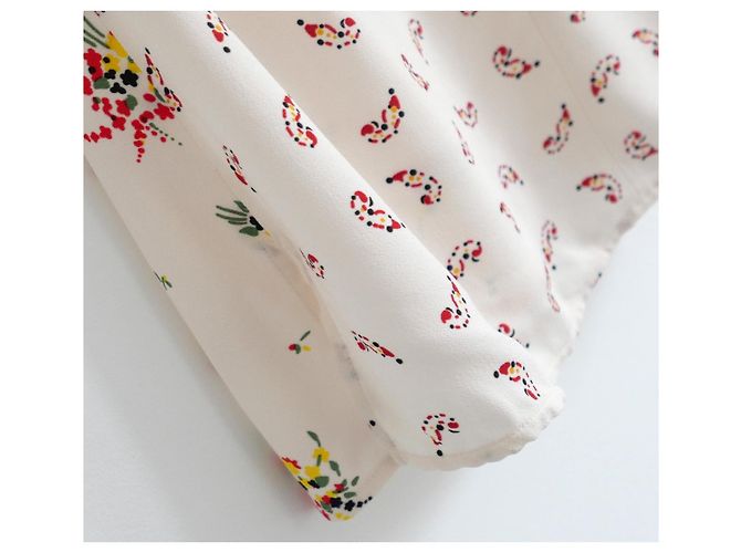 Blusa de cuello con volantes floral Louis Vuitton Resort 2017 Crudo - vista 5