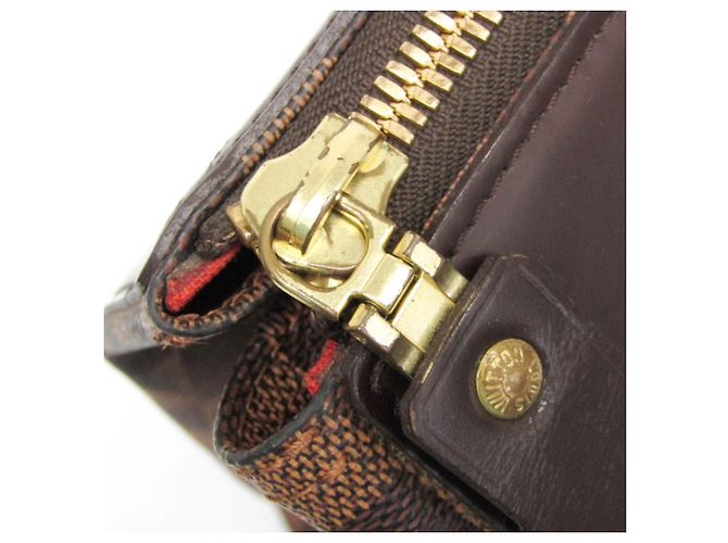 Borsa Boston Ebene Damier Greenwich PM Louis Vuitton per uomini e donne Marrone - vista 15