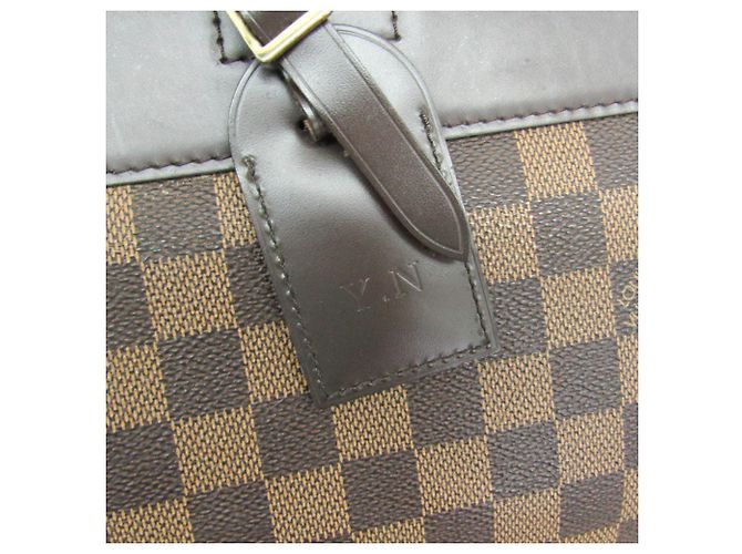 Borsa Boston Ebene Damier Greenwich PM Louis Vuitton per uomini e donne Marrone - vista 17