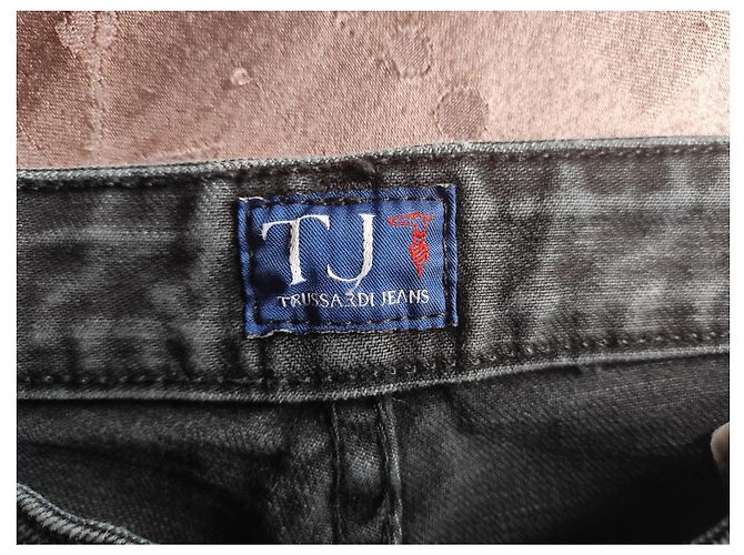 Jeans dritti Trussardi Jeans neri in cotone con dettagli gioiello - vista 5