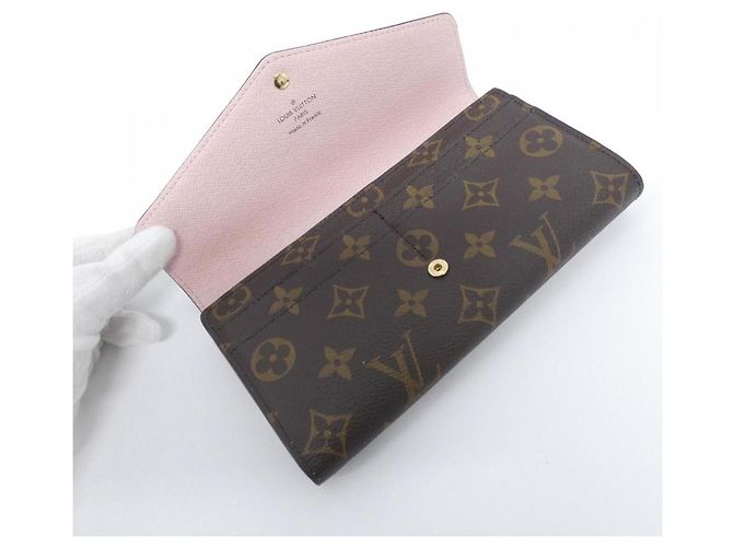 Portafoglio Sarah Monogram Louis Vuitton Marrone Rosa - vista 5