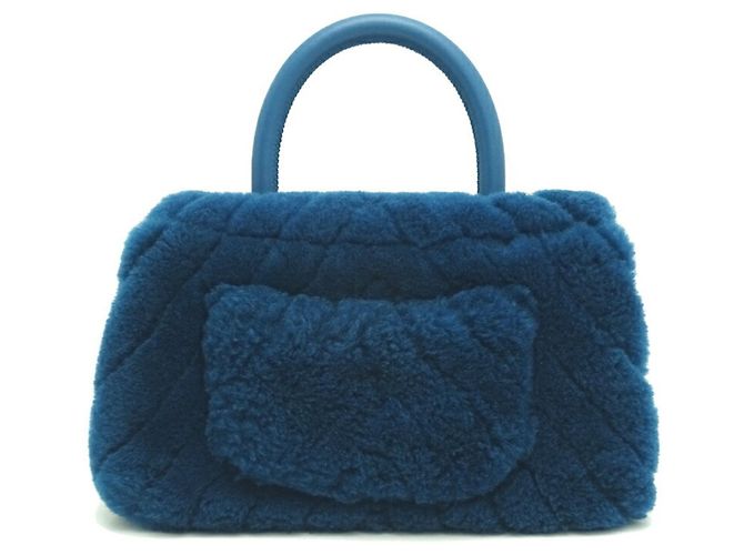 Borsa a spalla Chanel Stitch Coco Handle (XS), Donna, Mouton, Blu - vista 2