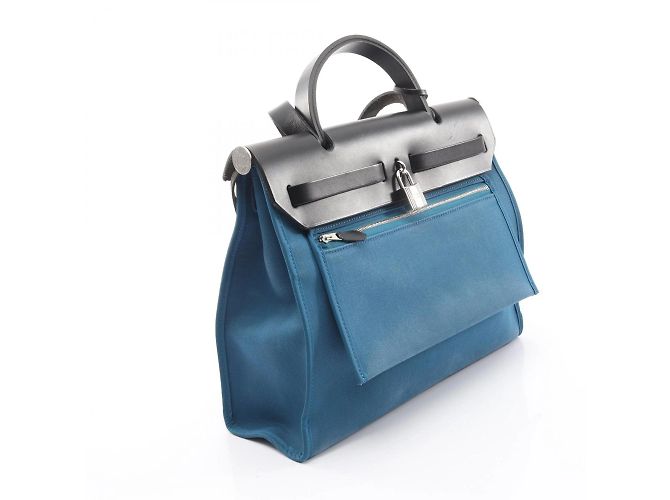Borsa a mano Hermès Airbag Zip PM Nero Blu - vista 2