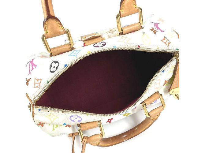 Borsa Boston Mini Speedy 30 Monogram Multicolore Louis Vuitton Bianco - vista 12