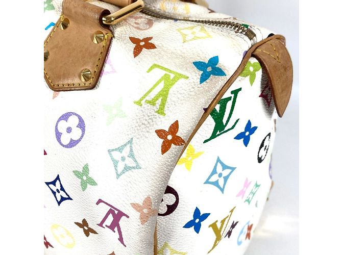 Borsa Boston Mini Speedy 30 Monogram Multicolore Louis Vuitton Bianco - vista 16
