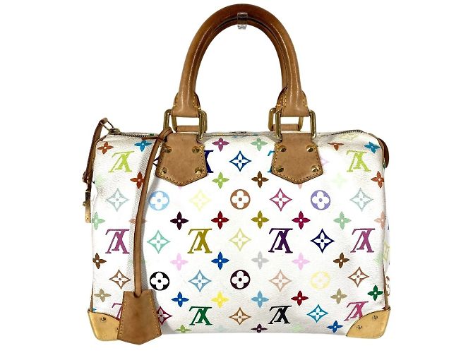 Borsa Boston Mini Speedy 30 Monogram Multicolore Louis Vuitton Bianco - vista 2
