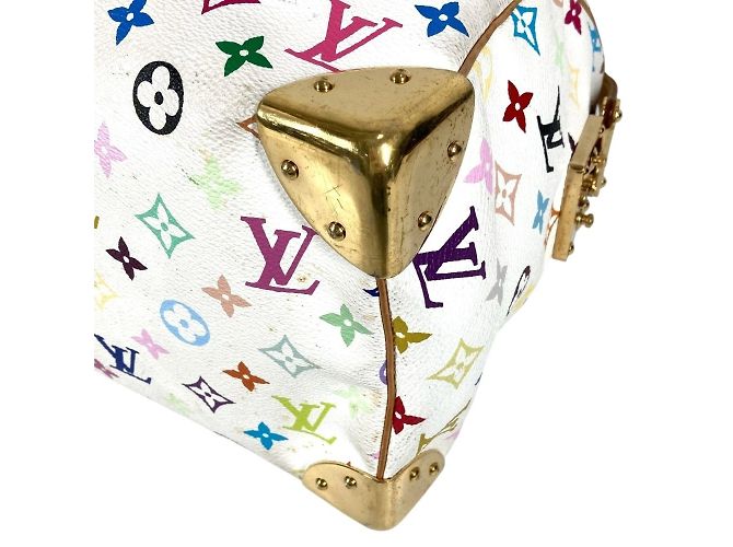 Borsa Boston Mini Speedy 30 Monogram Multicolore Louis Vuitton Bianco - vista 7