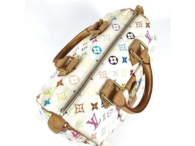 Borsa Boston Mini Speedy 30 Monogram Multicolore Louis Vuitton Bianco - vista 9