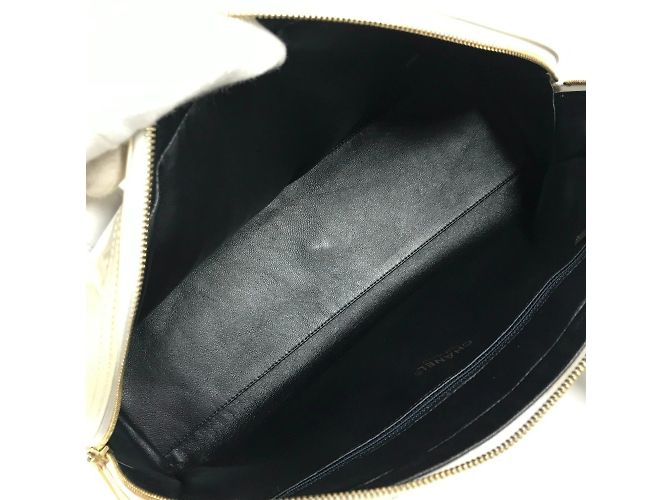 Borsa Boston Matelassé Chanel Bianco Blu navy - vista 13