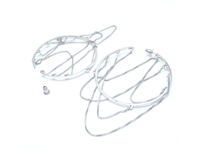 Orecchini a perno in argento 925 Christian Dior - vista 4