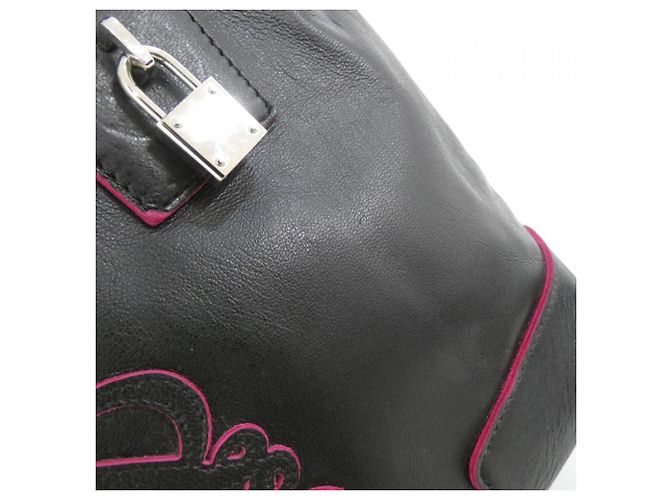 Borsa Loewe Amazona in nero e rosa - vista 5